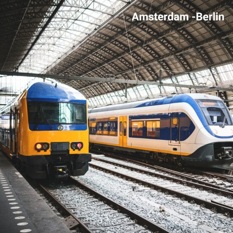 Amsterdam Central Station with its iconic architectural design and bustling atmosphere.