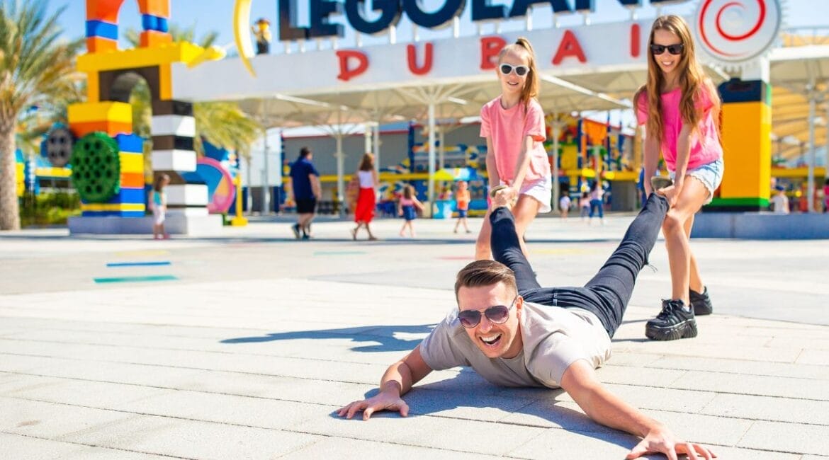 Child enjoying a Lego-themed ride at Legoland Billund