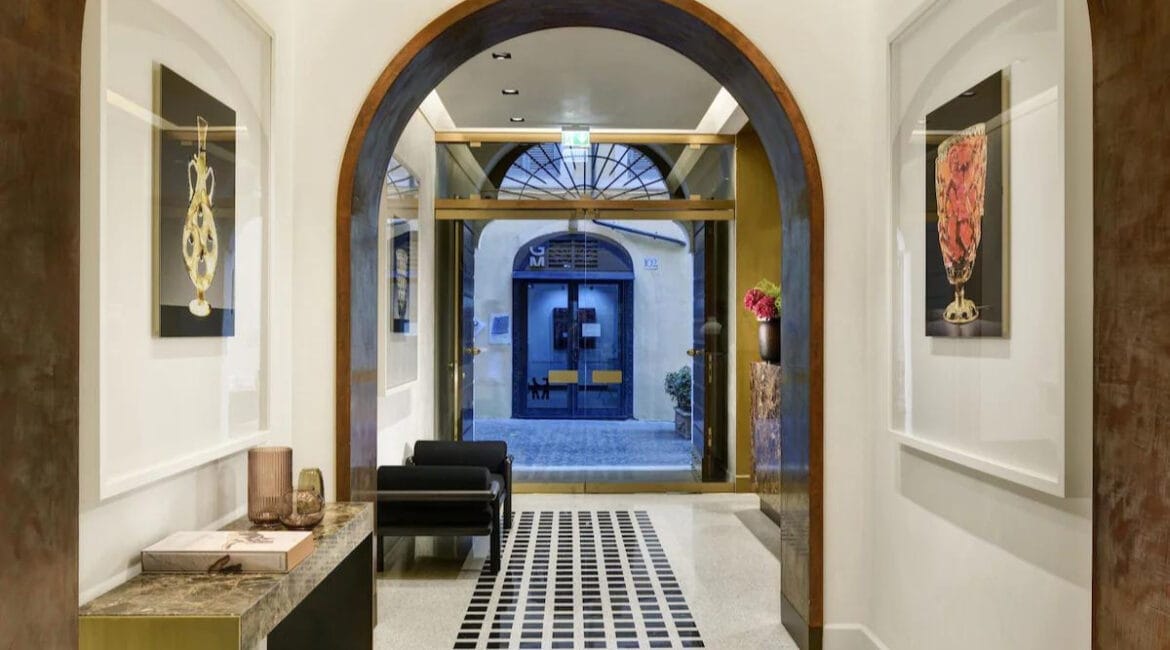 Lobby of Margutta 19 boutique hotel in Rome
