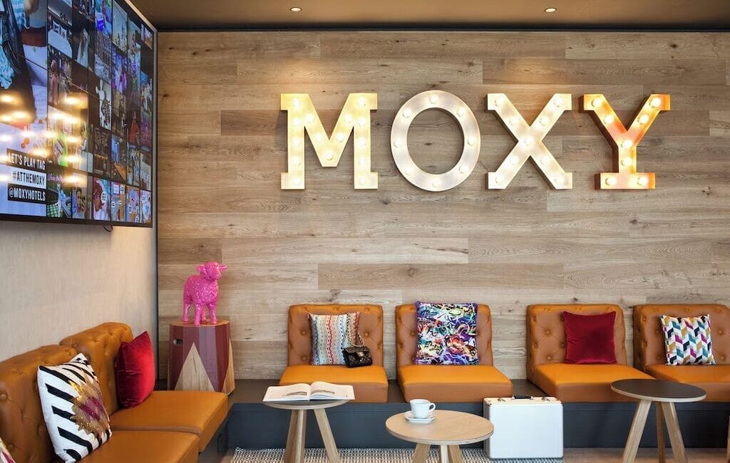 Moxy Vienna City East lobby