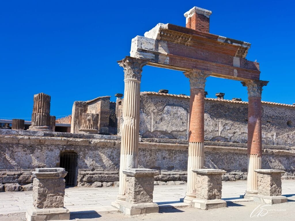 Typical Ruin of Pompeii showcasing ancient stone structures and preserved artifacts.