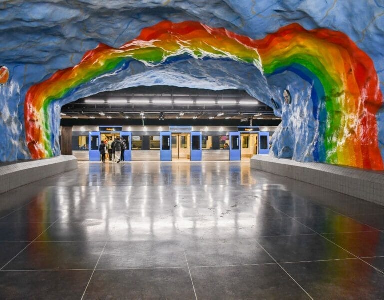 "LGBTQ community celebrating in the vibrant streets of Stockholm, showcasing the city's inclusive and welcoming spirit