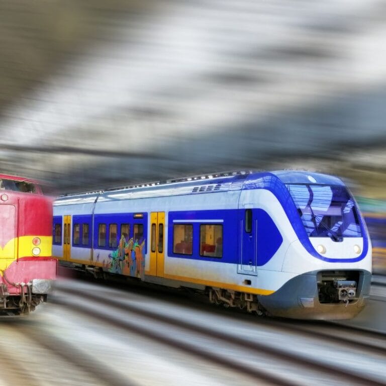 Thalys train at a station ready for departure