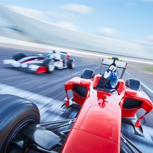 Formula 1 race car on the track at Circuit de Barcelona-Catalunya